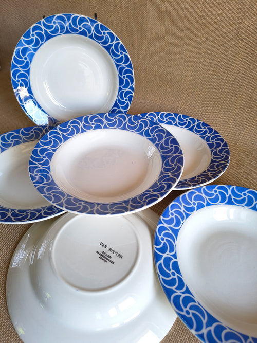 Lot de 6 assiettes creuses Sarreguemines modèle Van Houten