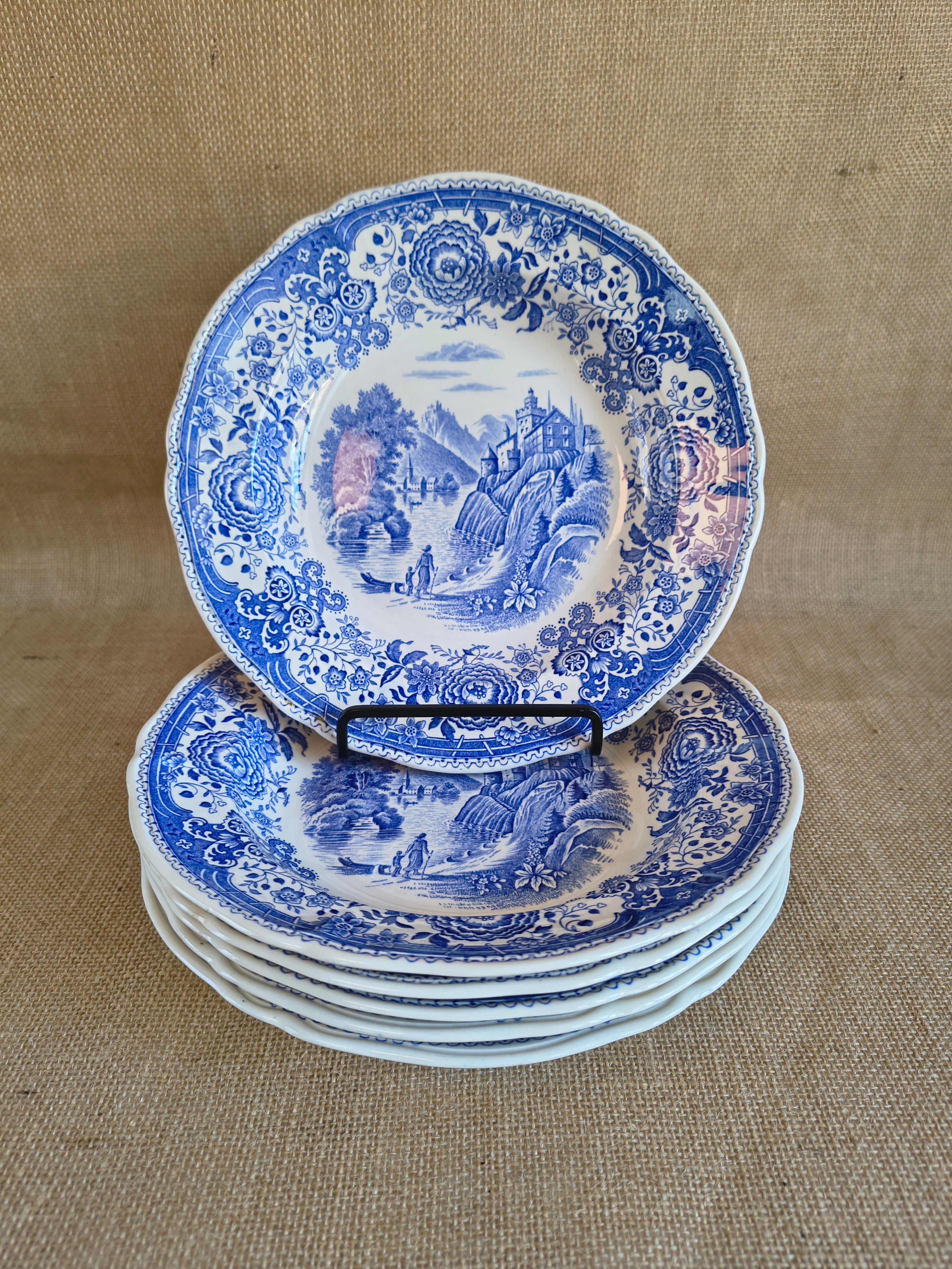 Lot de 6 assiettes creuses Villeroy & Boch Burgenland bleu