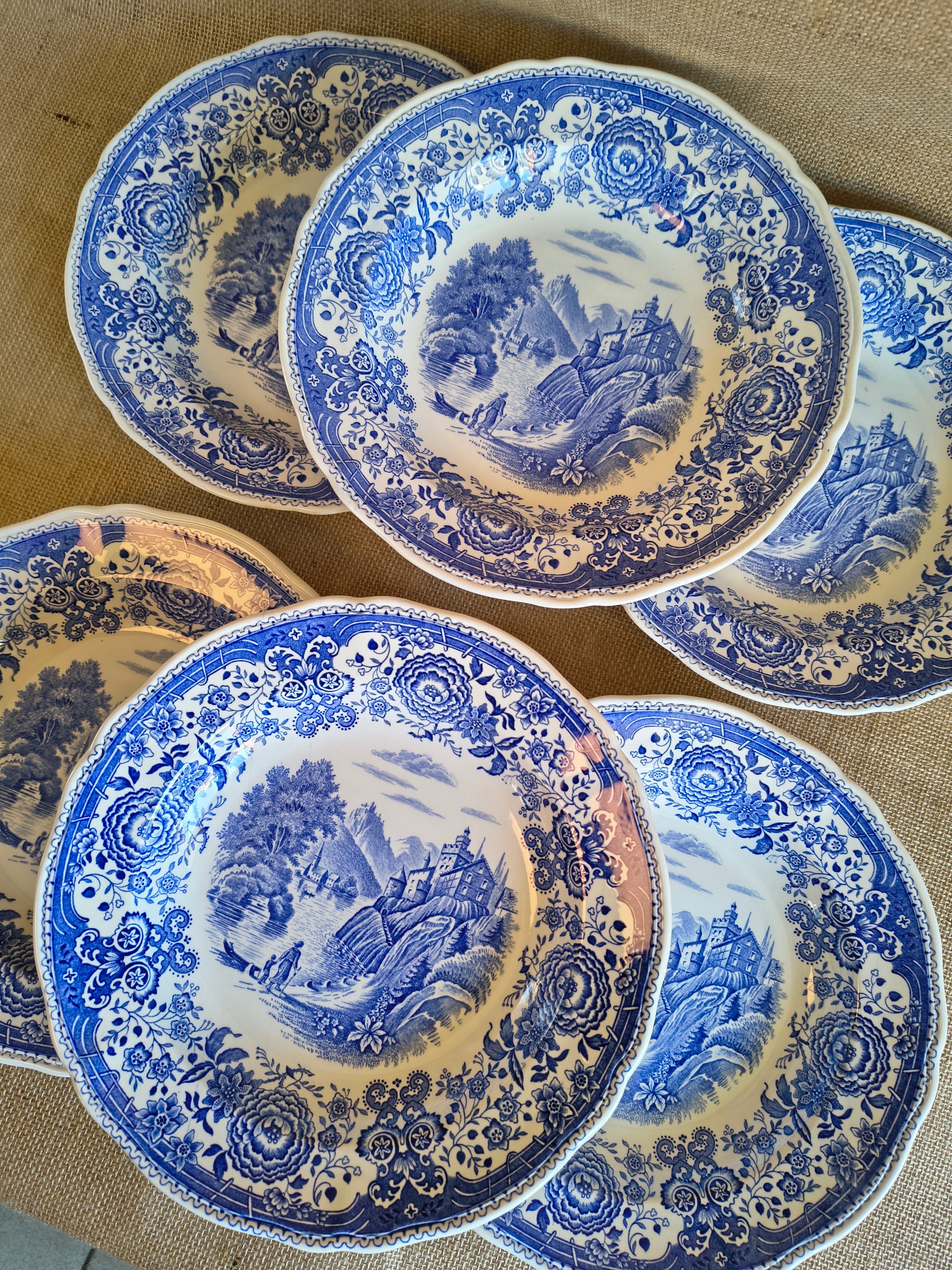 Lot de 6 assiettes creuses Villeroy & Boch Burgenland bleu