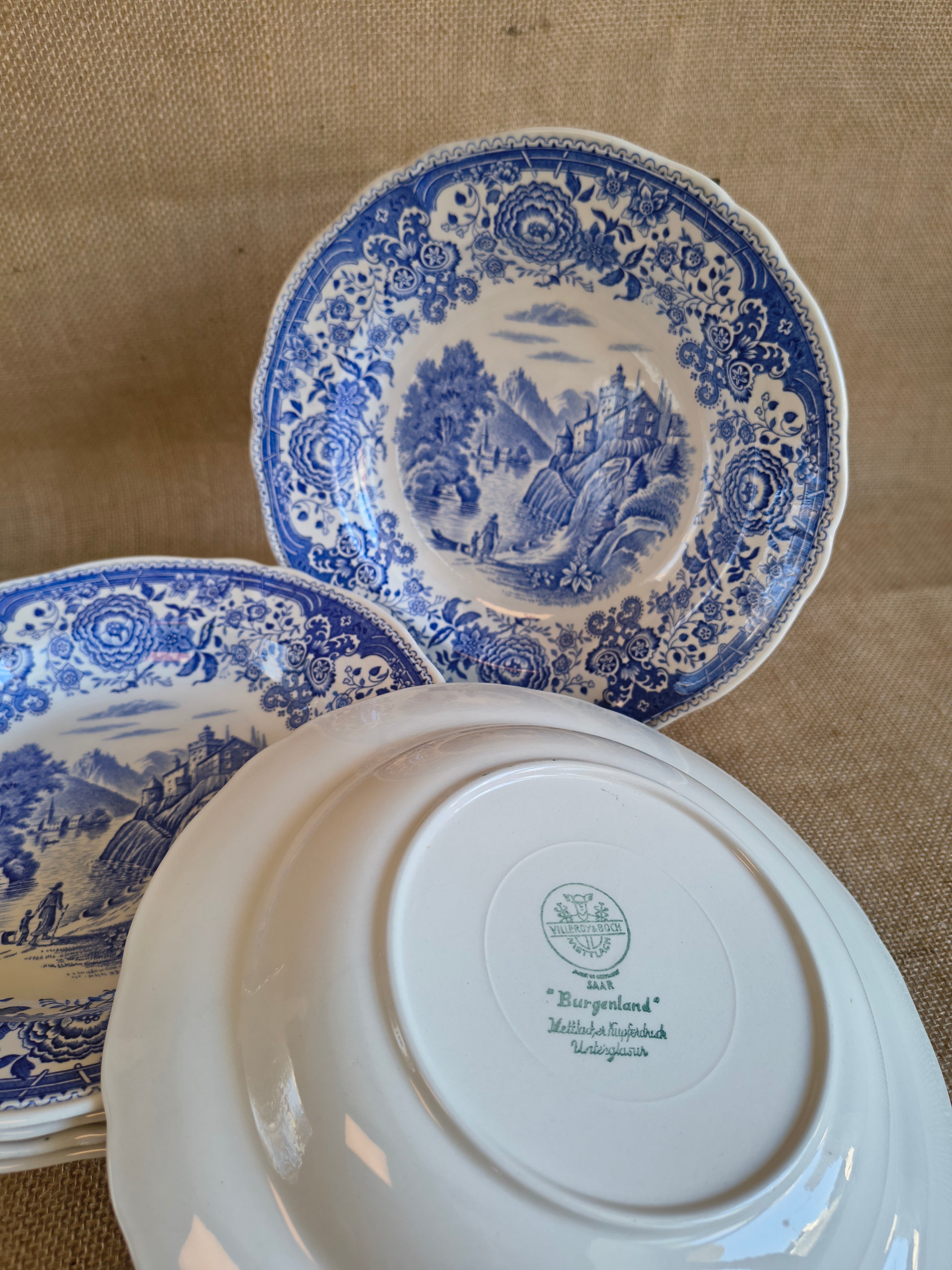 Lot de 6 assiettes Villeroy & Boch Burgenland bleu