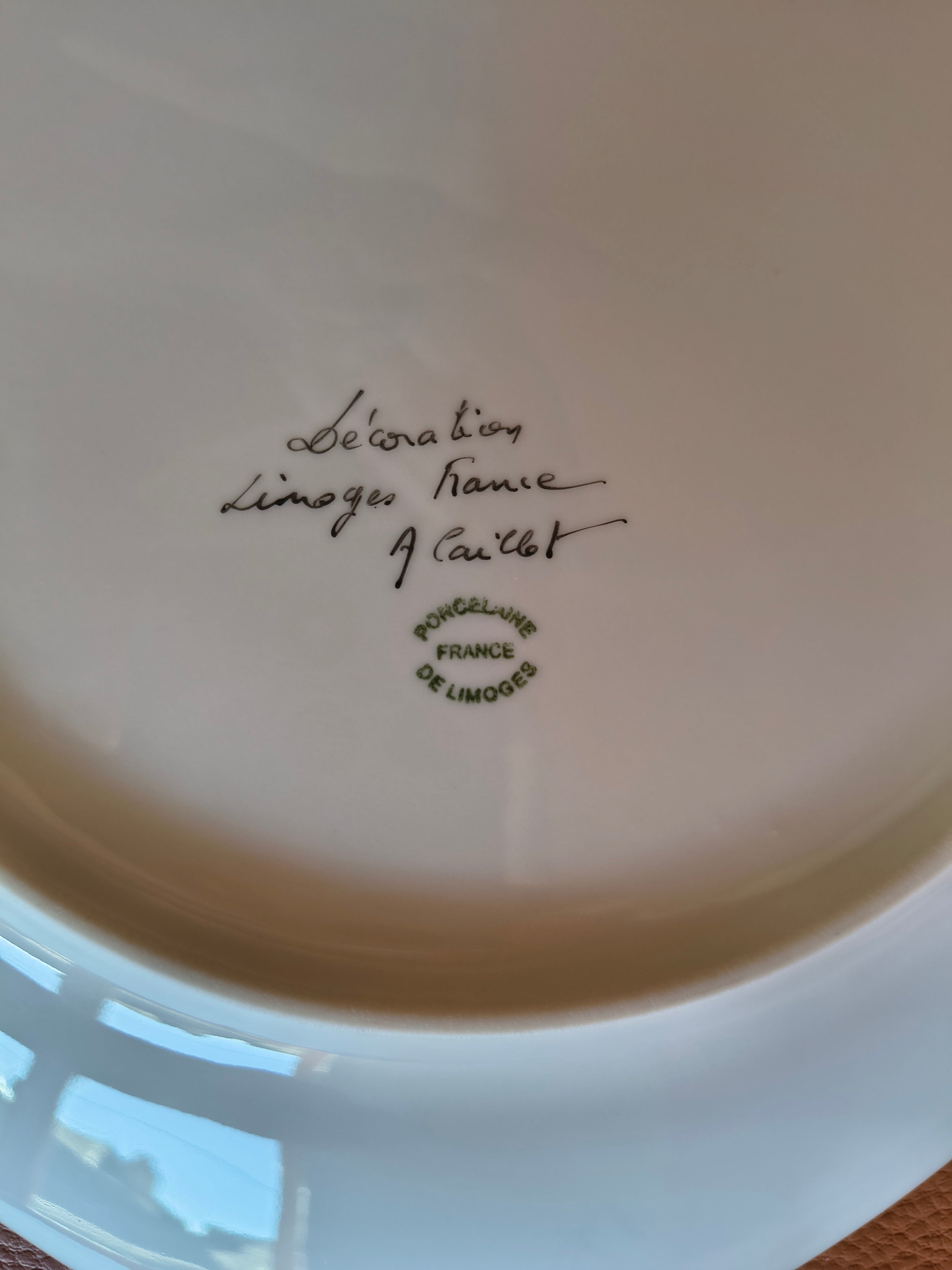 Assiettes forme coeur estampille et signature