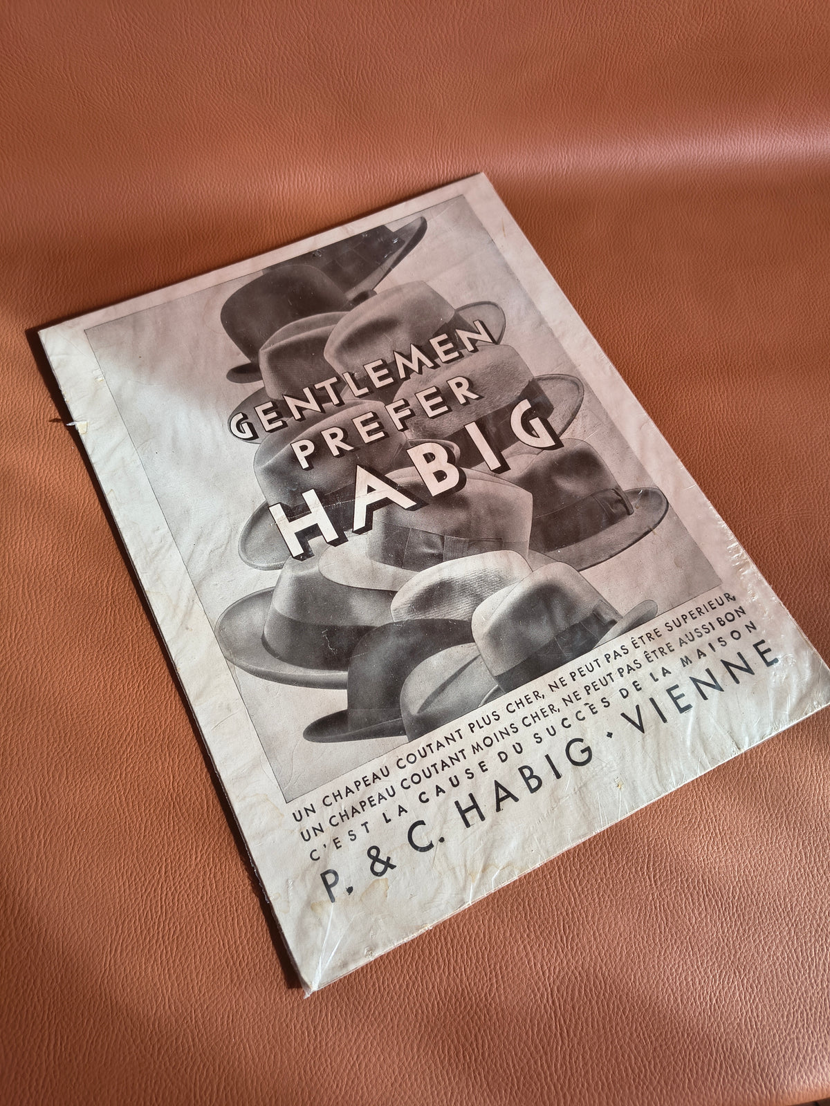Affiche publicitaire Art Déco pour les chapeaux Habig