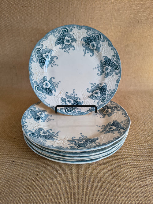 Lot de 6 assiettes plates en terre de fer Longwy 23cm