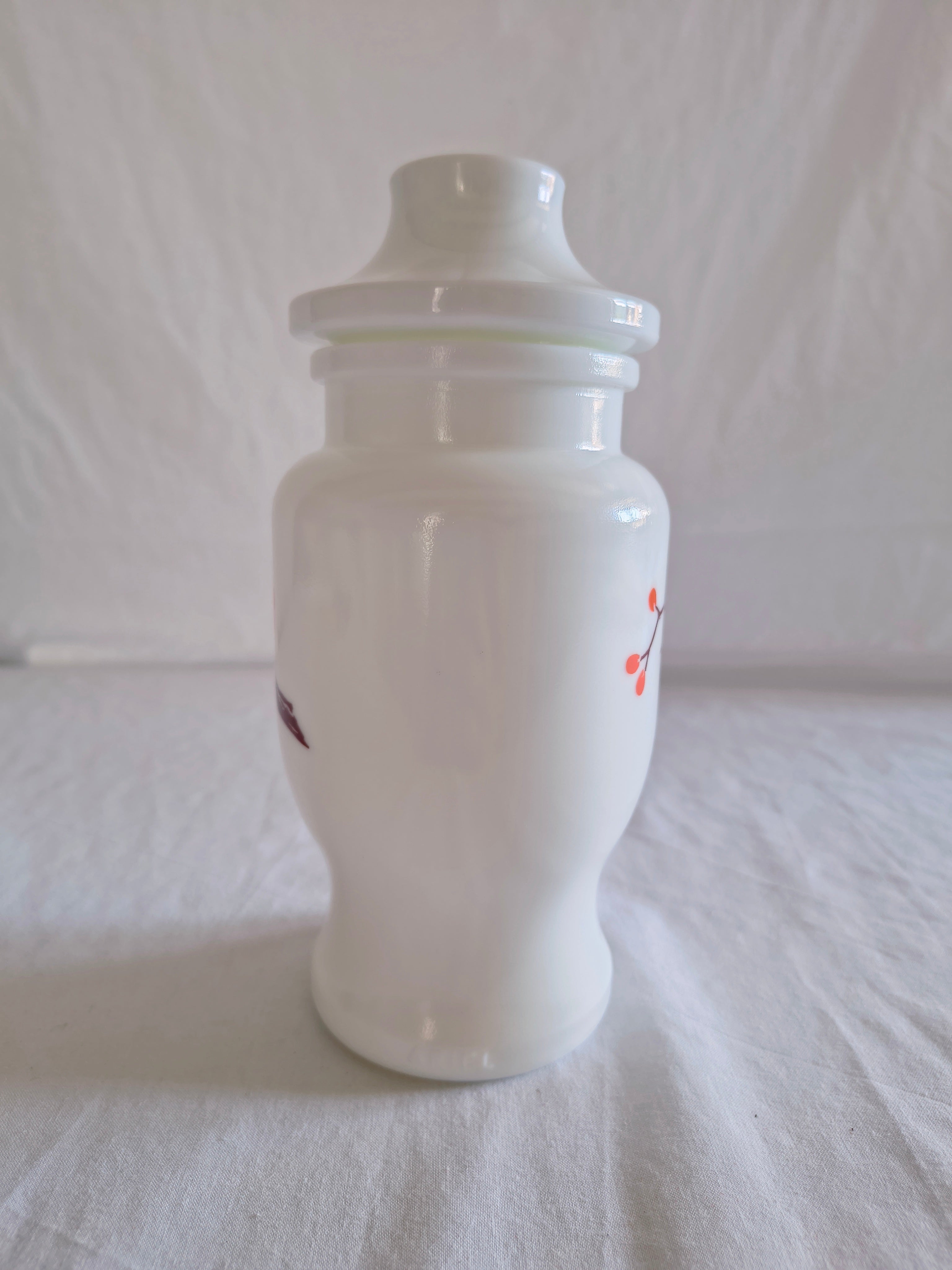 Pot vintage en opaline Ariel décor fleurs de cerisier