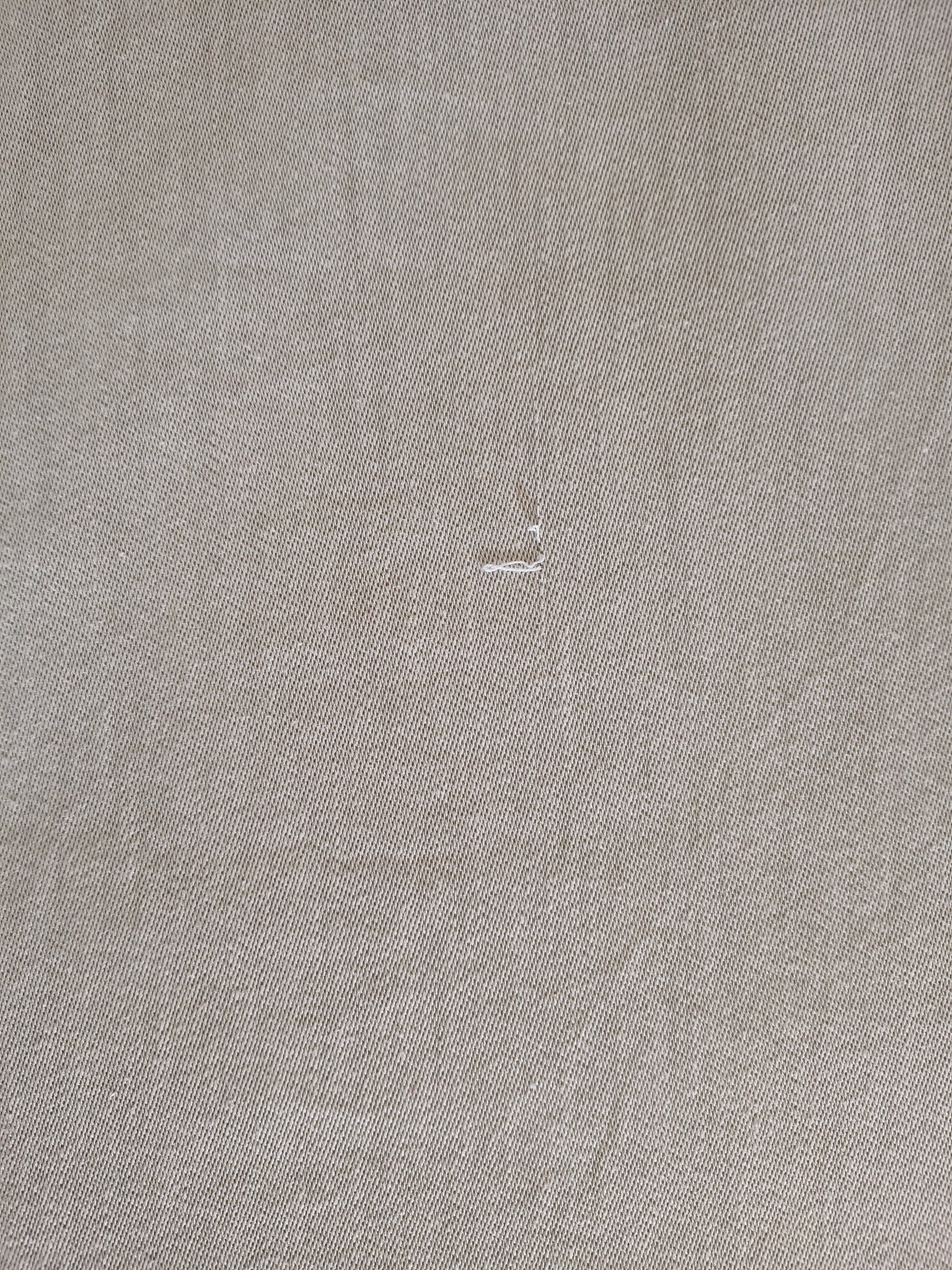 Nappe ancienne et ses 12 serviettes assorties motif classique damas écru et kaki