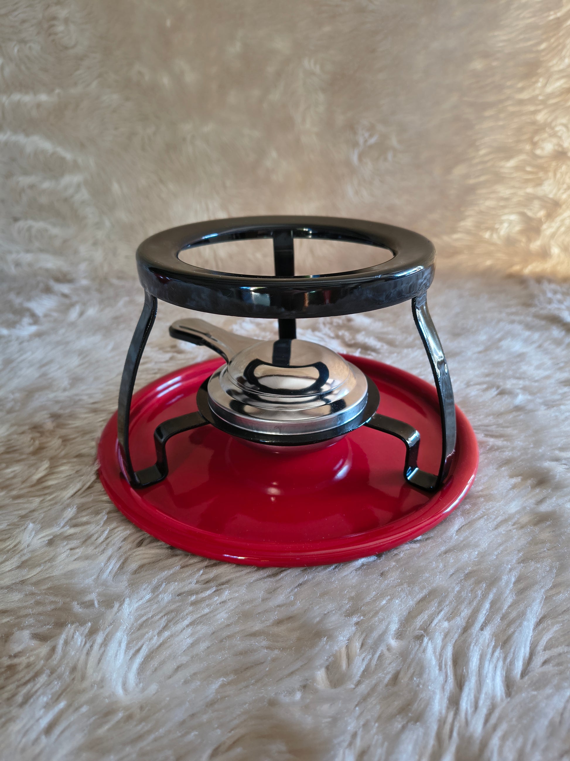 Ensemble à fondue rouge vintage années 70