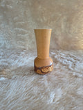 Petit vase vintage rustique en buis tourné
