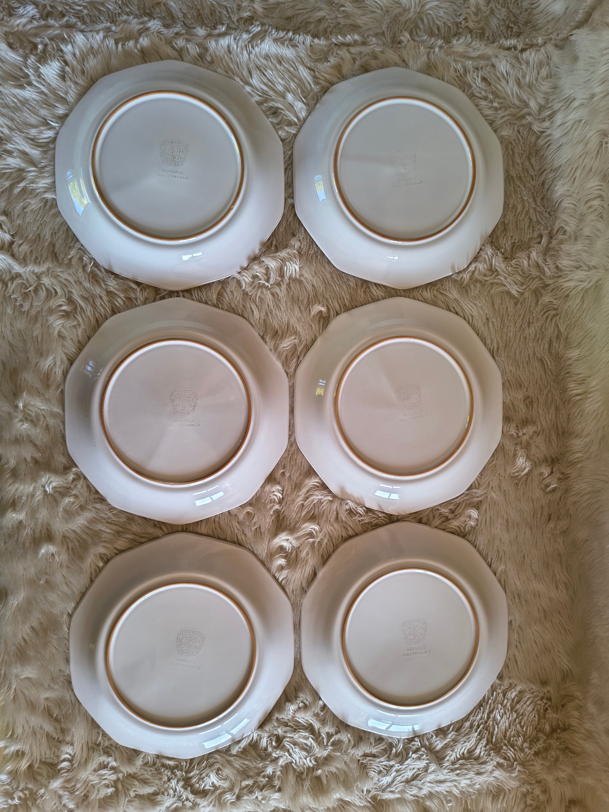Assiettes décagonales Niderviller Pergola style romantique