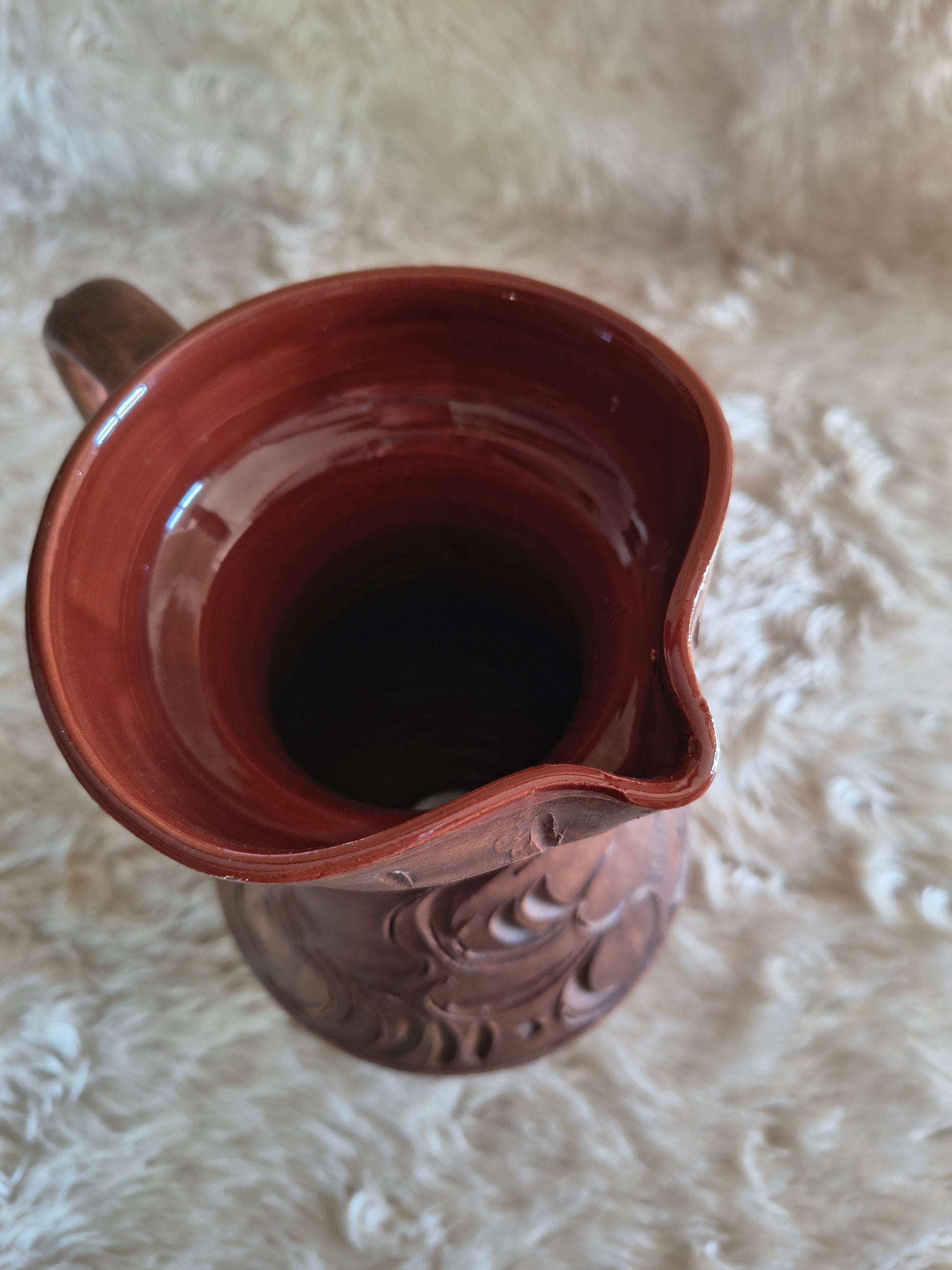 Grande cruche en terre cuite style méditerranéen rustique