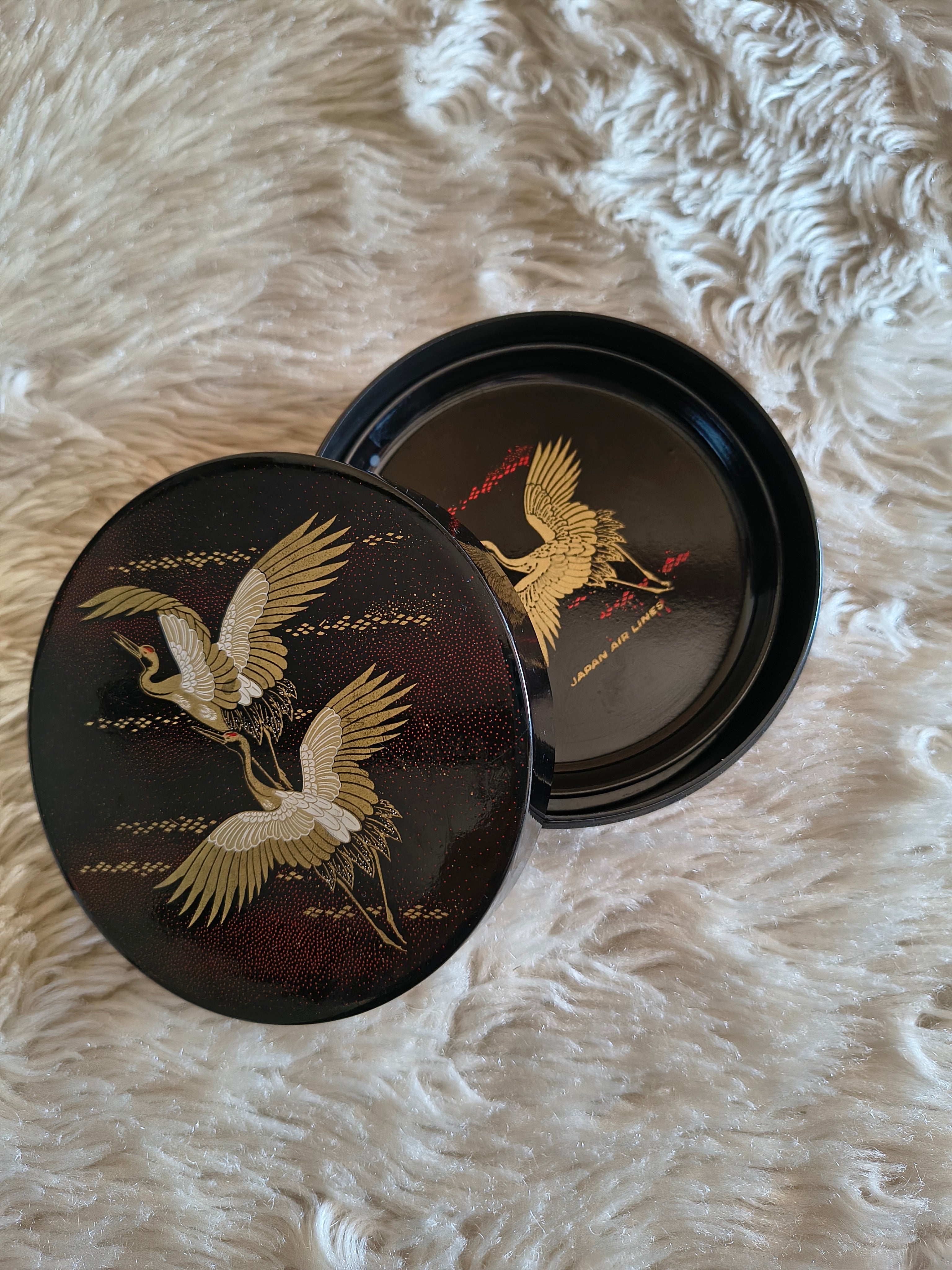 Ensemble collector Japan Airlines dessous de verres et boite décor grues