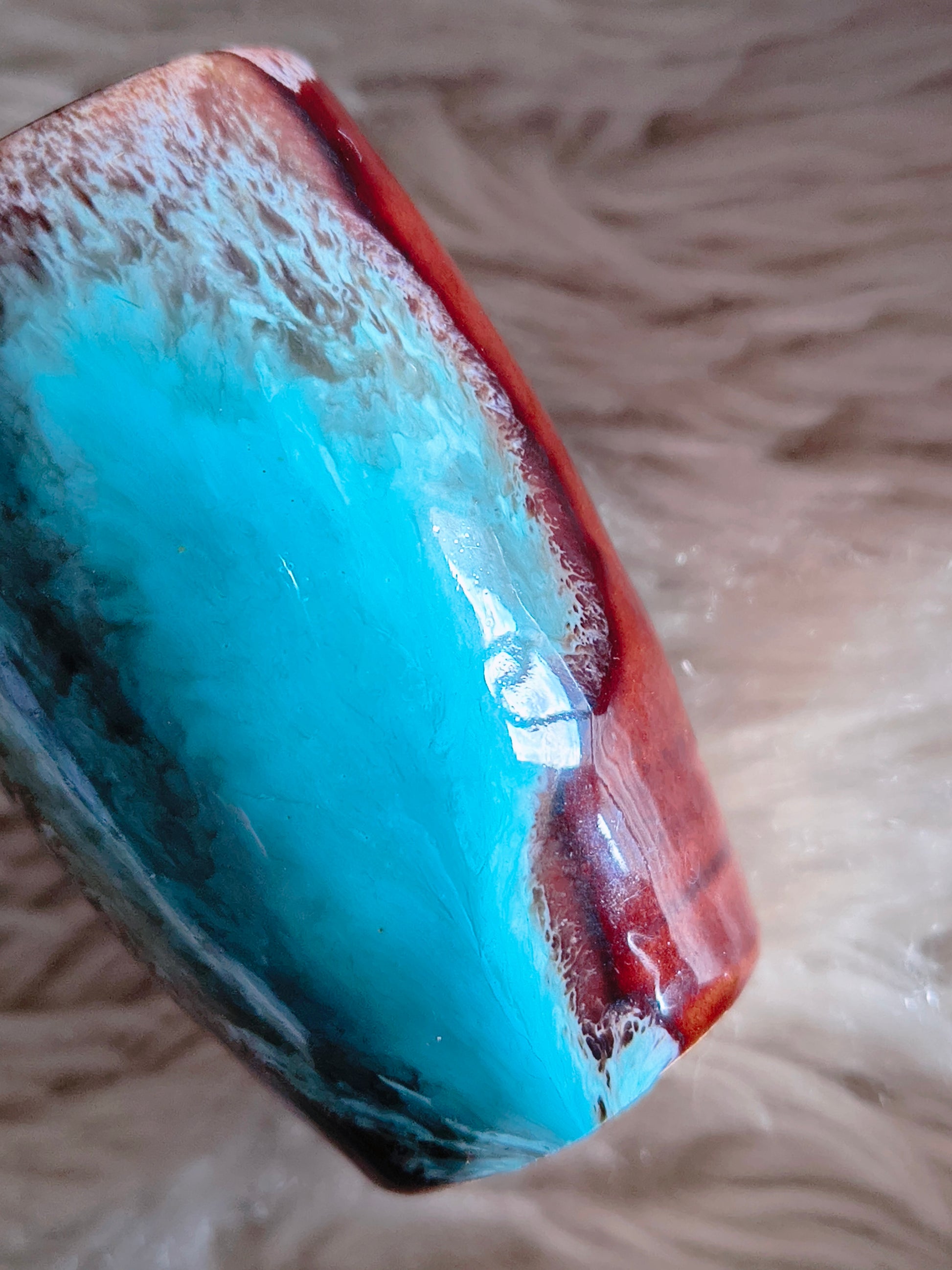 Service à liqueur vintage années 70 céramique Fat Lava turquoise style Vallauris