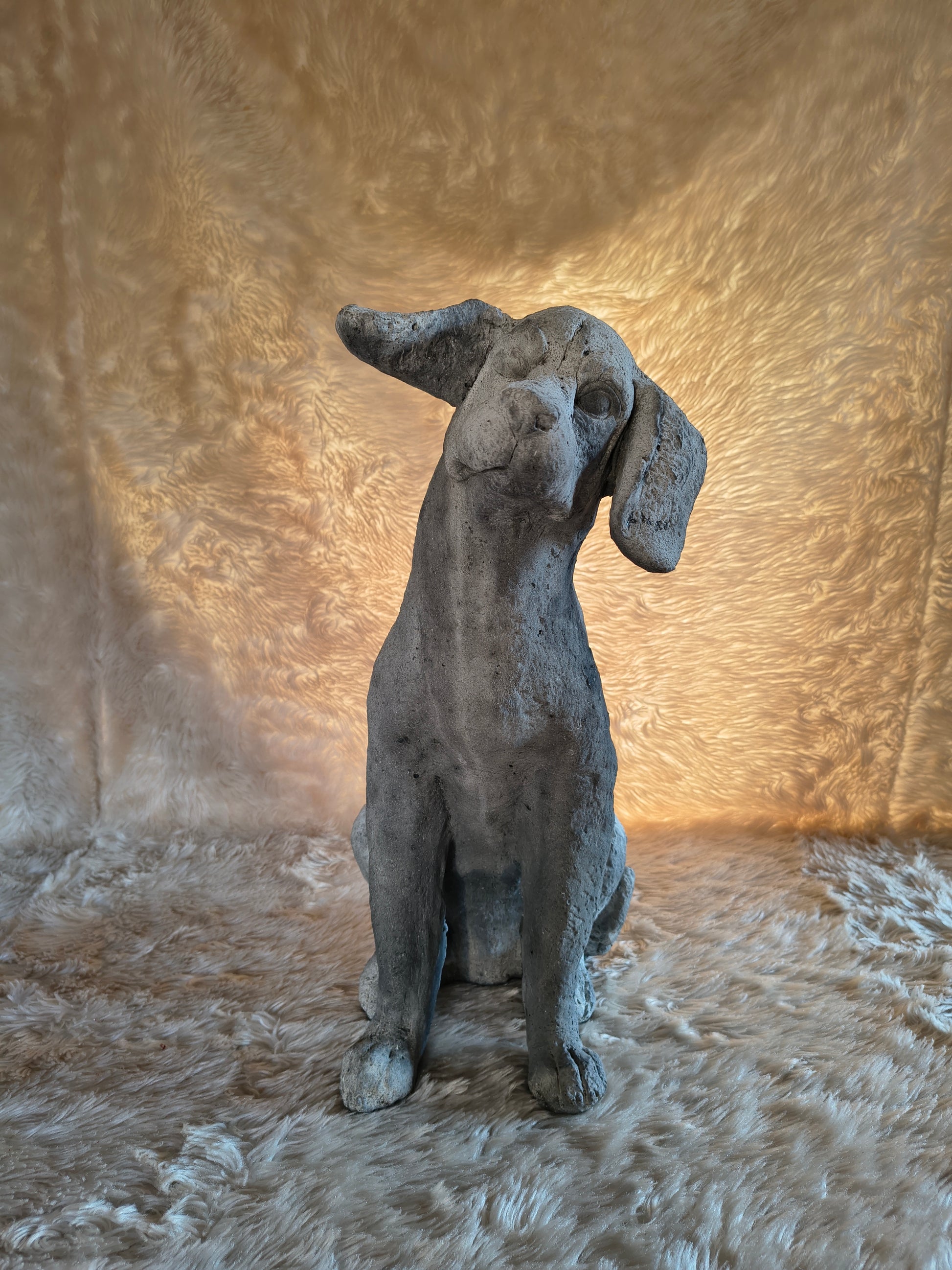 Statue de chien int/ext en pierre reconstituée