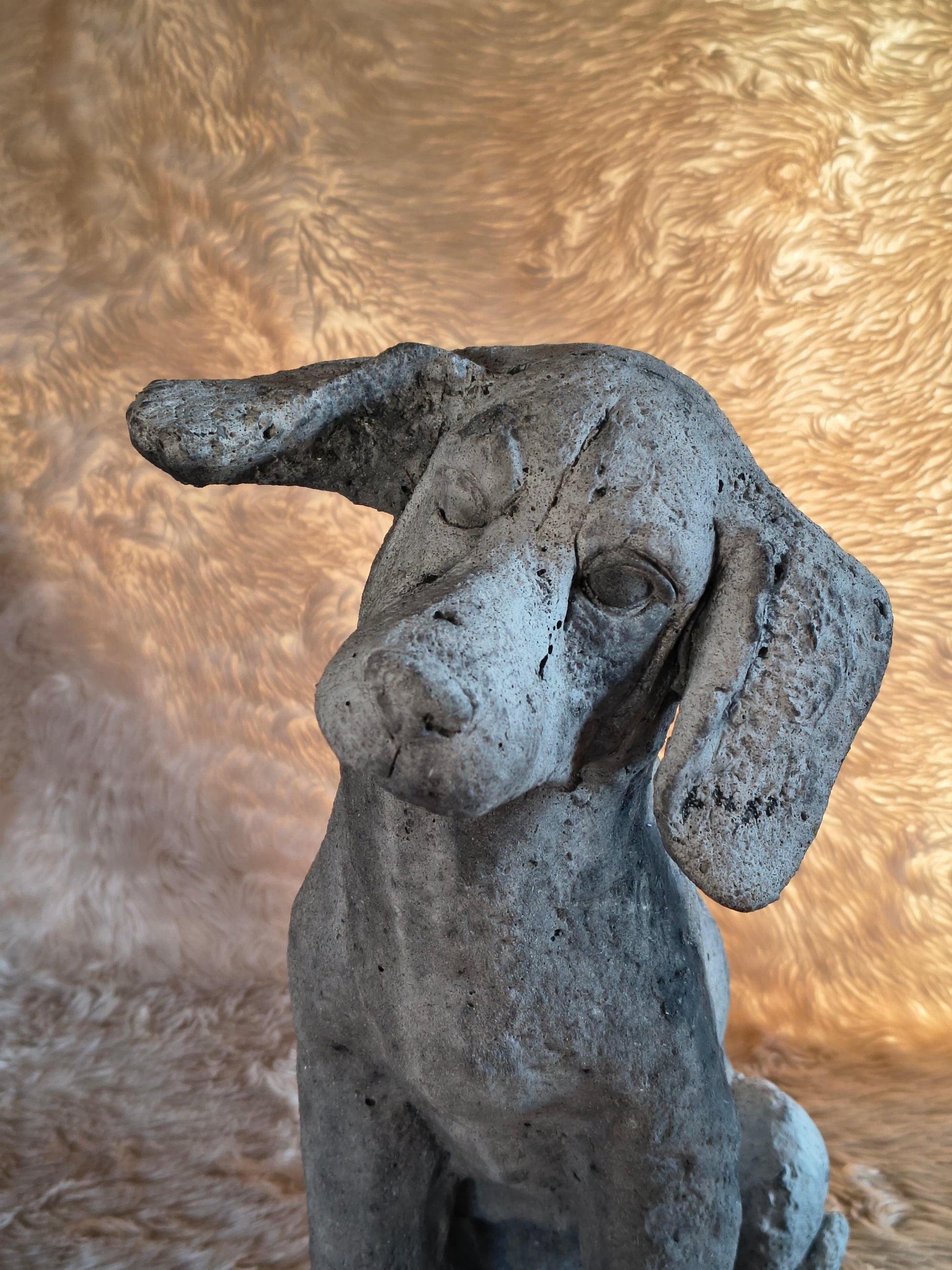 Statue de chien int/ext en pierre reconstituée