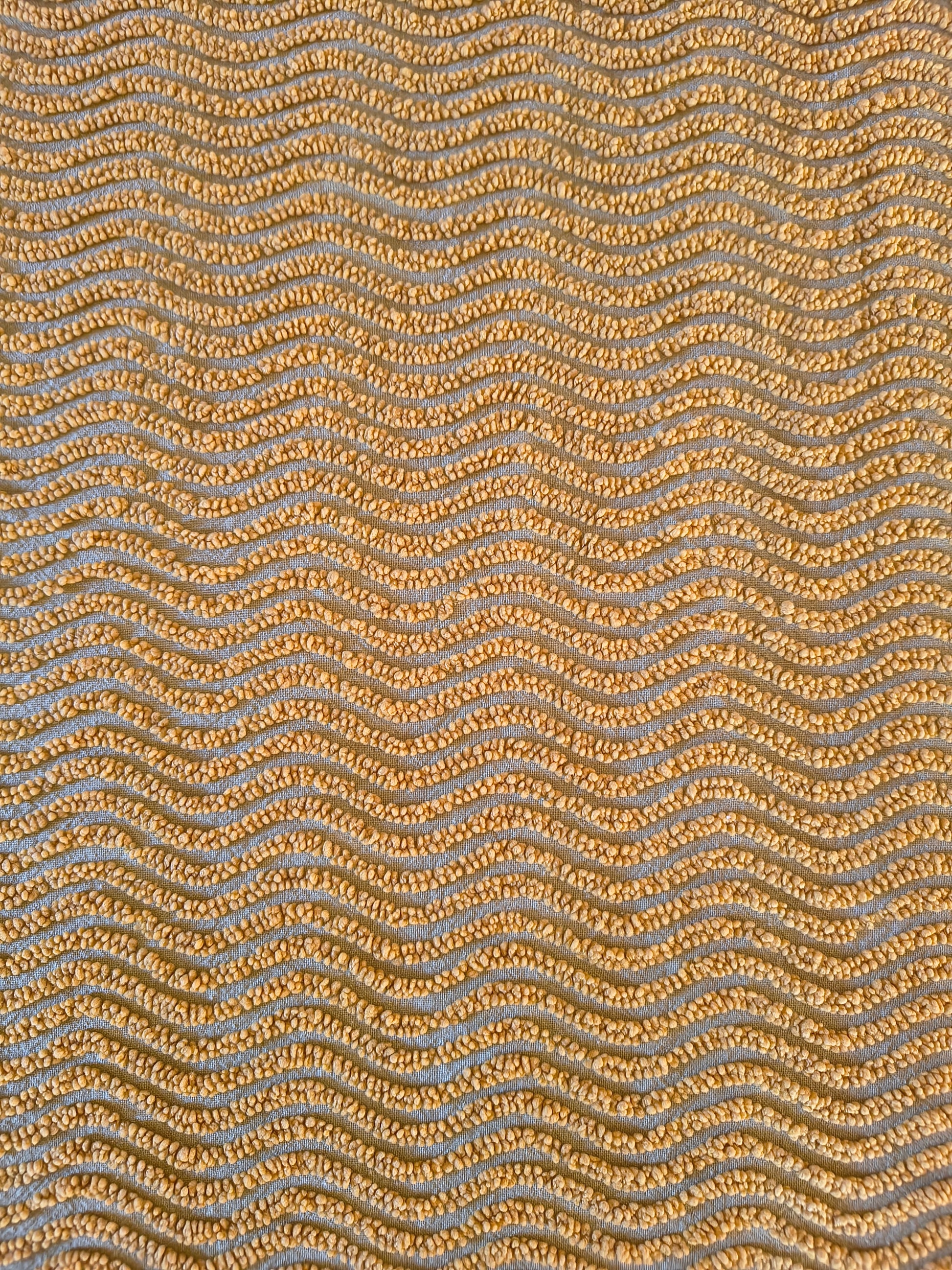 Couvre lit vintage chenille jaune