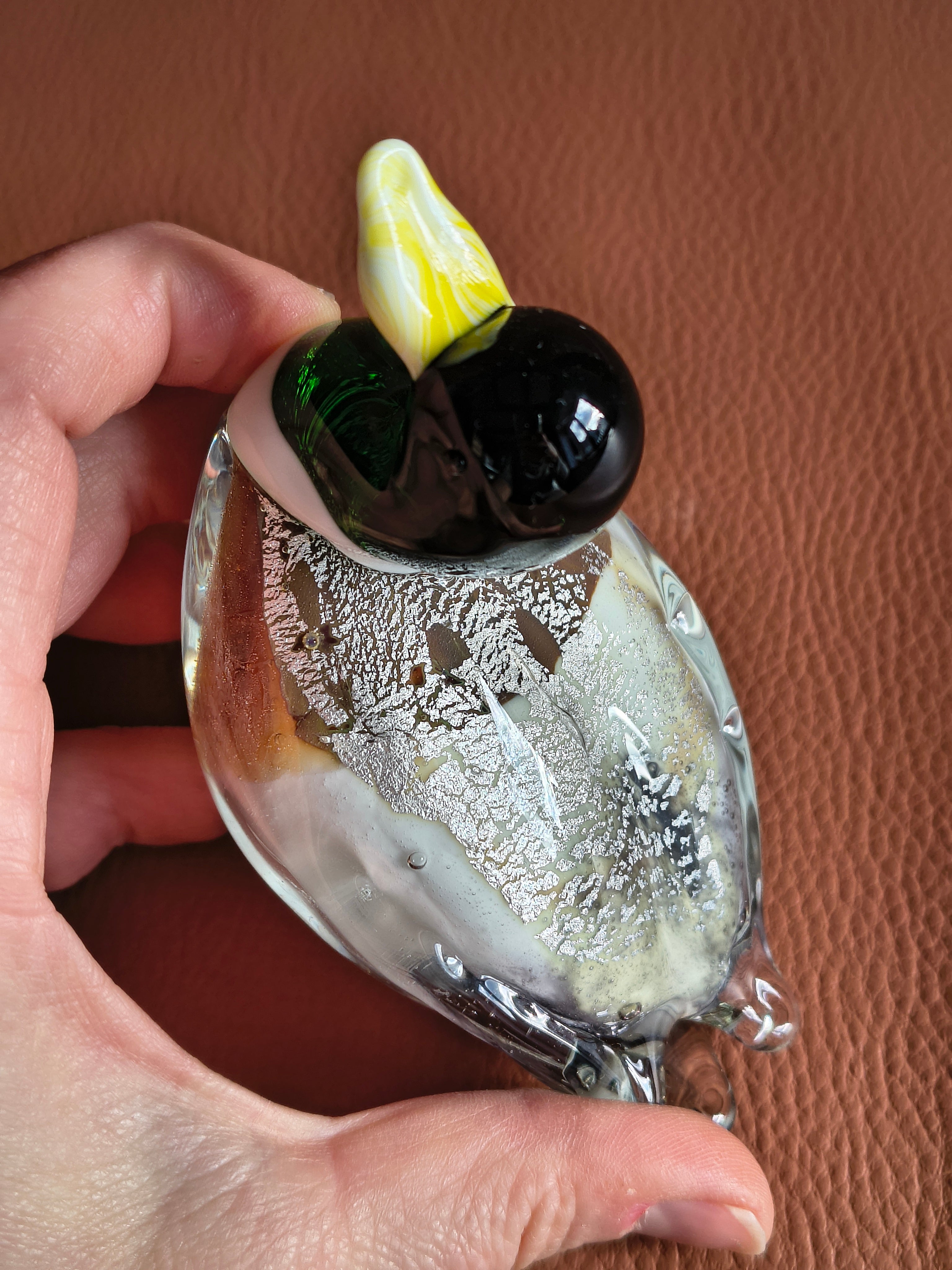Sulfure / canard en verre soufflé façon Murano