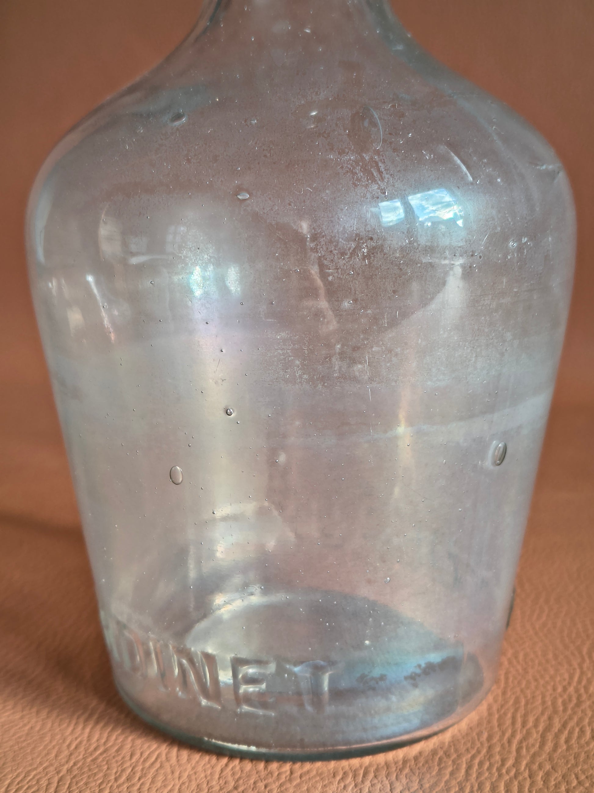 Bouteille de vin ancienne en verre soufflé Bardinet Bordeaux