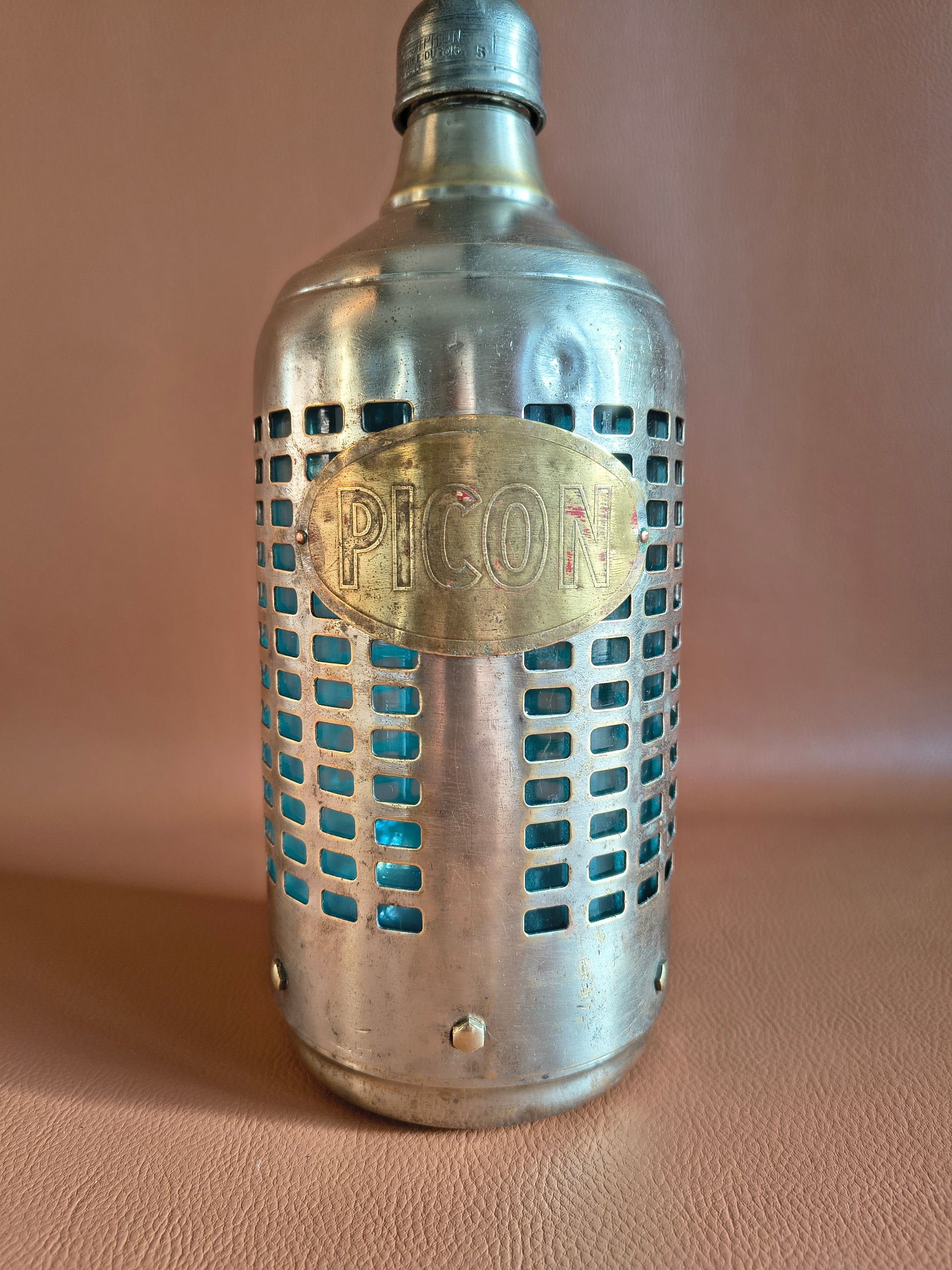 Siphon ancien cage d'acier marque Picon