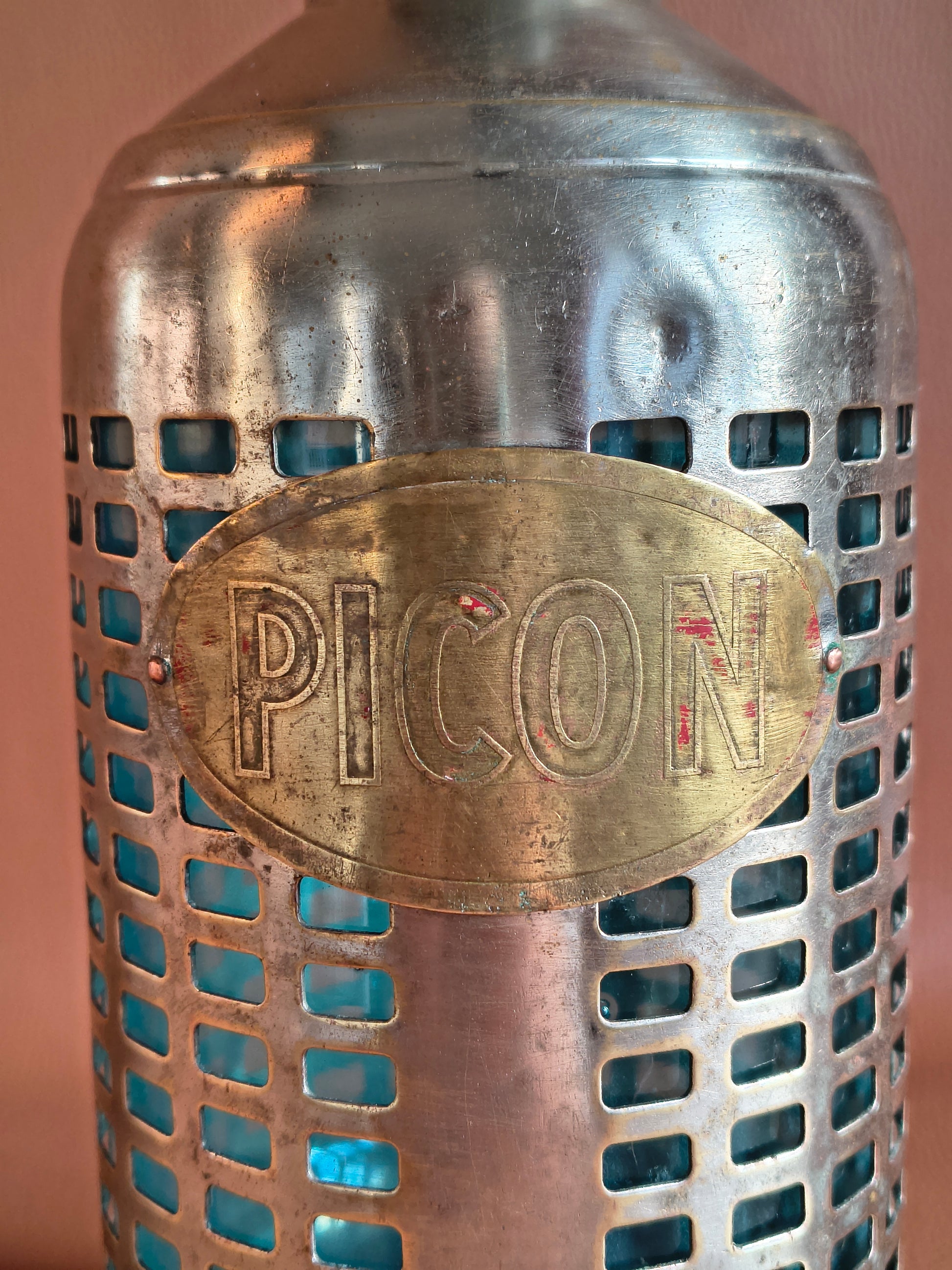 Siphon ancien cage d'acier marque Picon