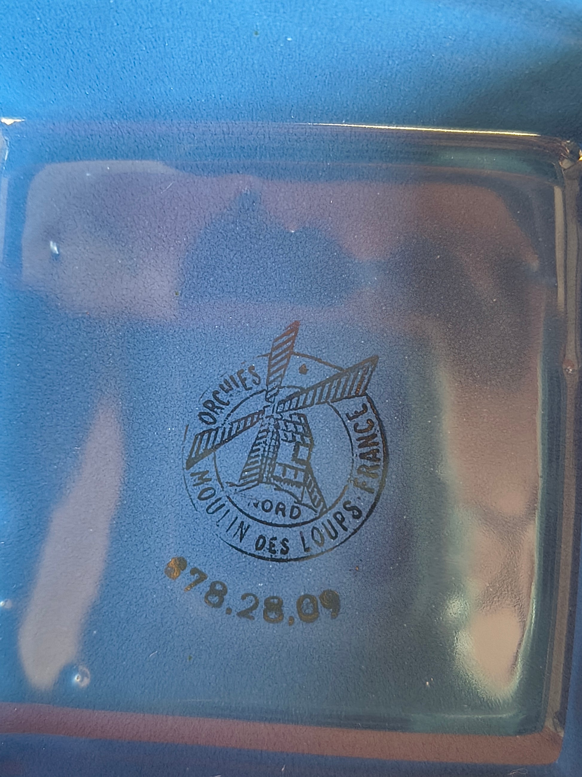 Grand cendrier de comptoir bleu Moulin des Loups pour Seita