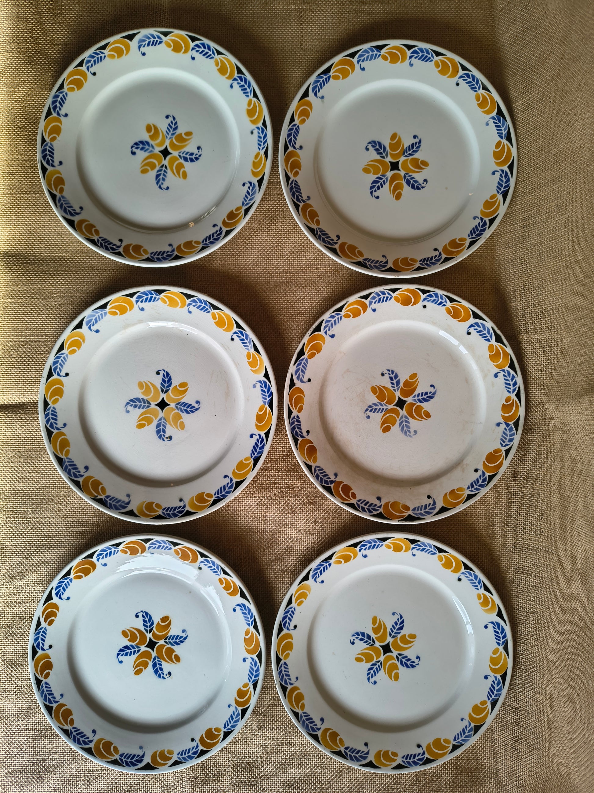 Assiettes plates anciennes Art Déco service Menton Digoin Sarreguemines