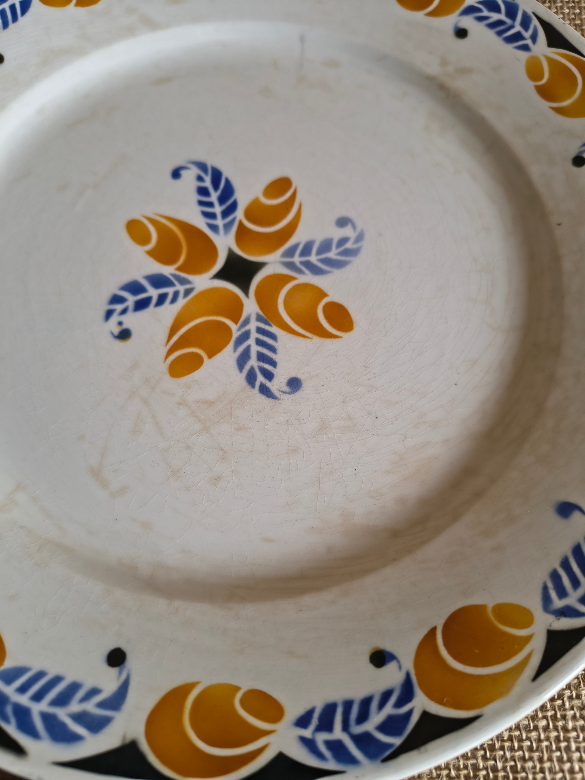 Assiettes plates anciennes Art Déco service Menton Digoin Sarreguemines