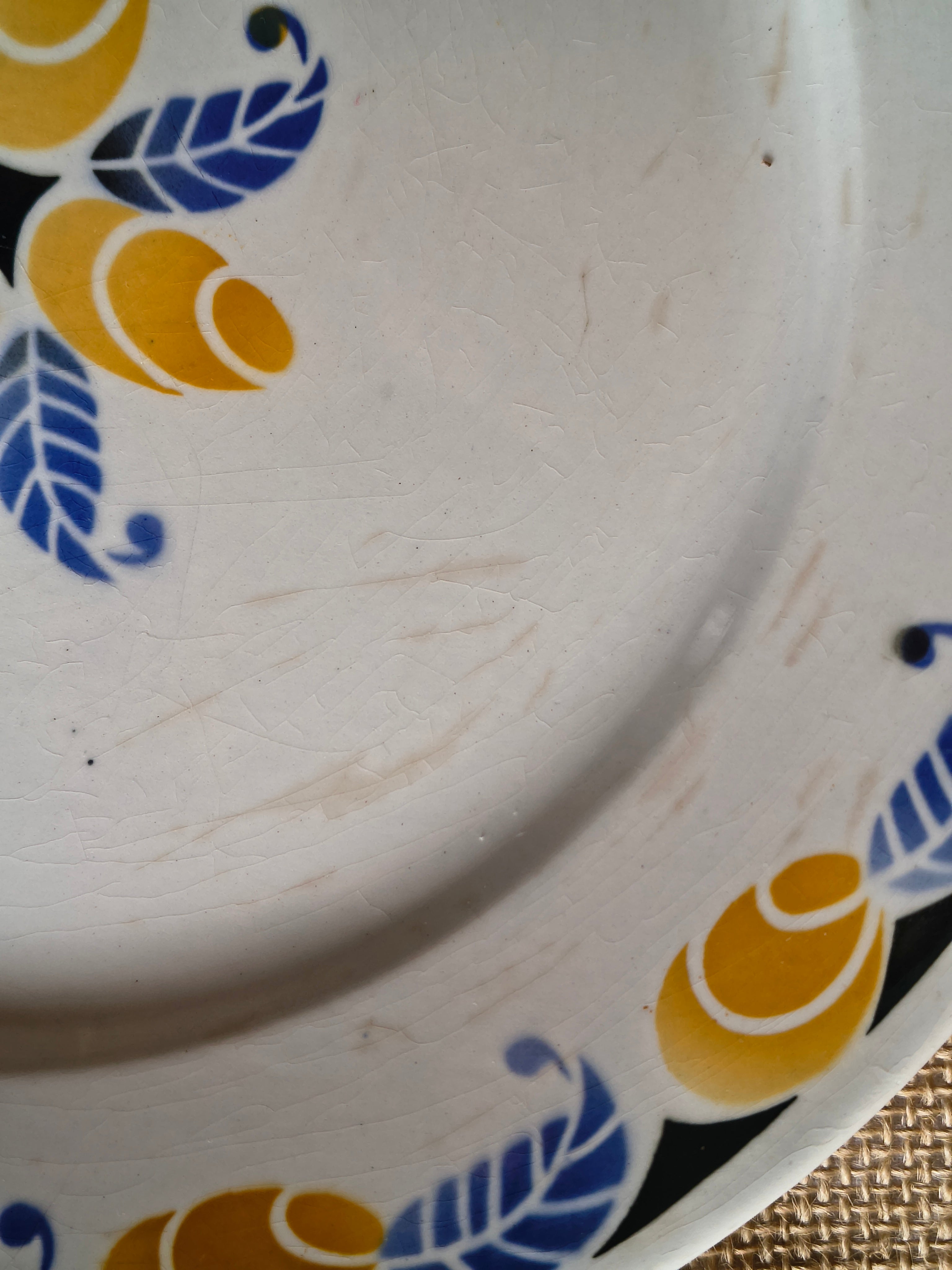 Assiettes plates anciennes Art Déco service Menton Digoin Sarreguemines