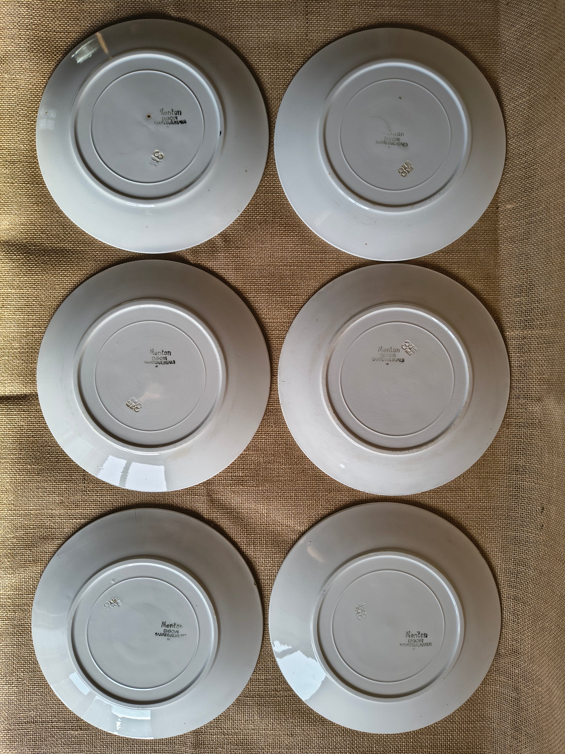Assiettes plates anciennes Art Déco service Menton Digoin Sarreguemines