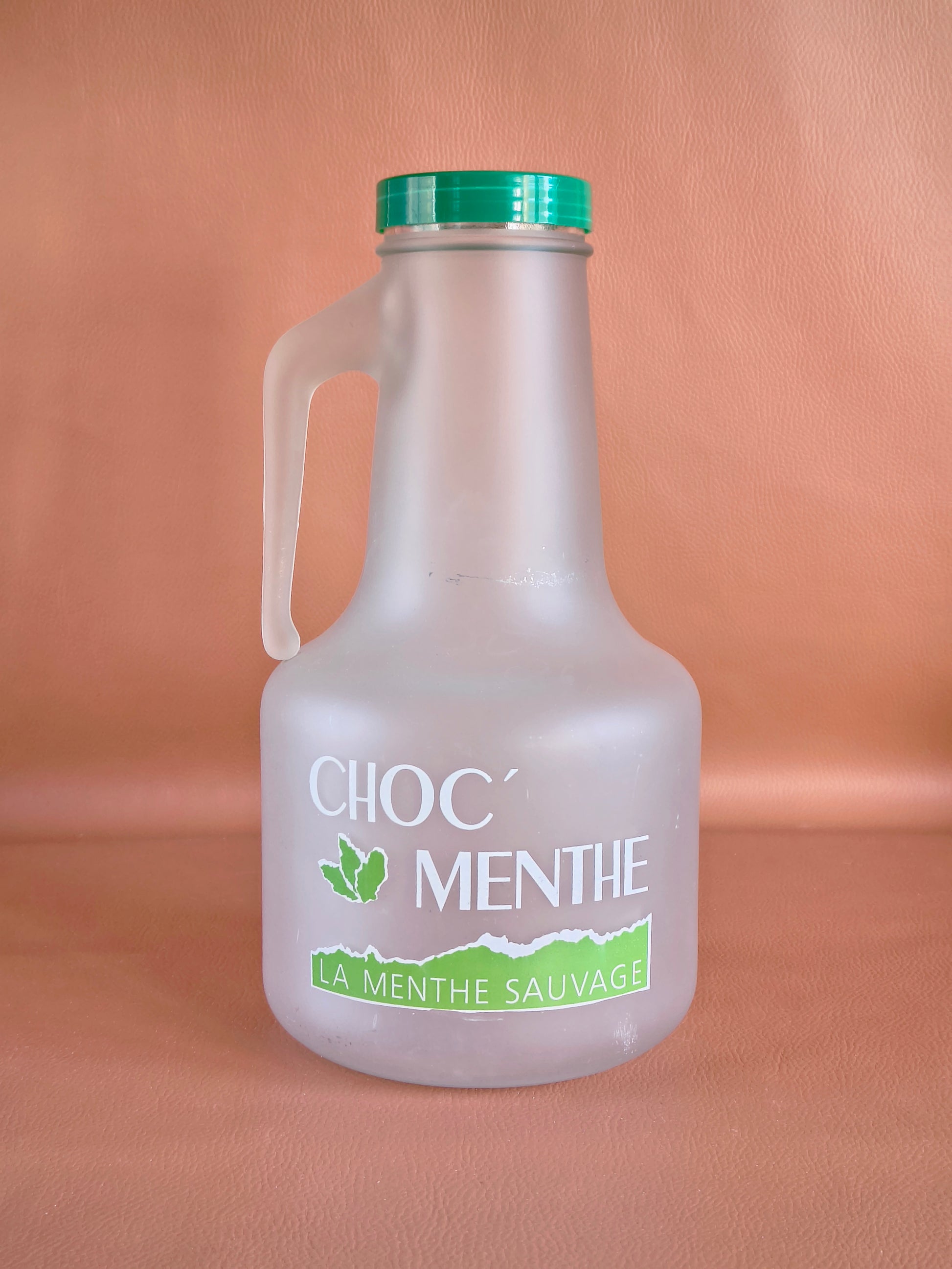 Service à orangeade vintage 90's carafe et 6 verres Rio / Choc'Menthe