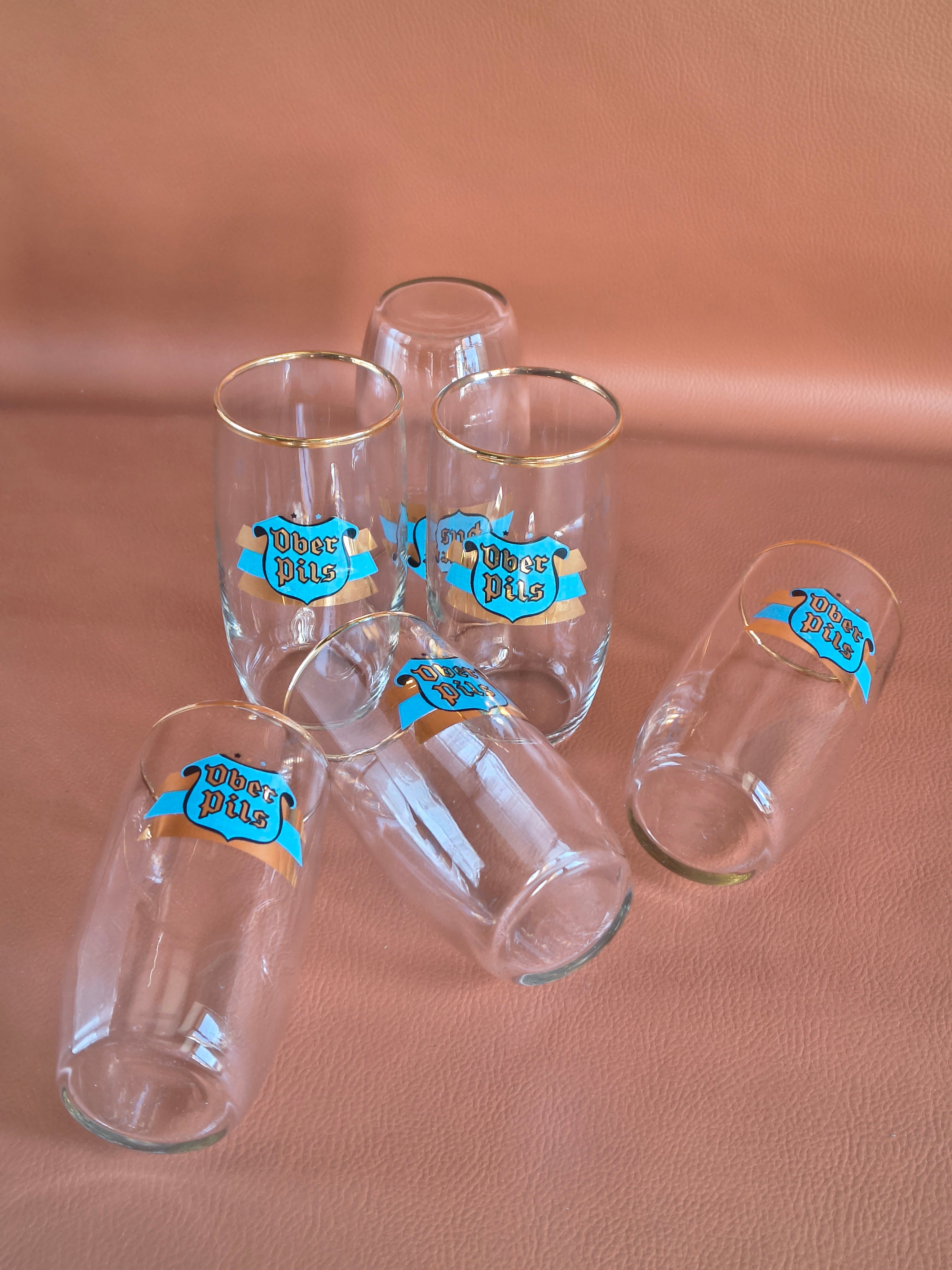 Verres à bière vintage Ober Pils années 60