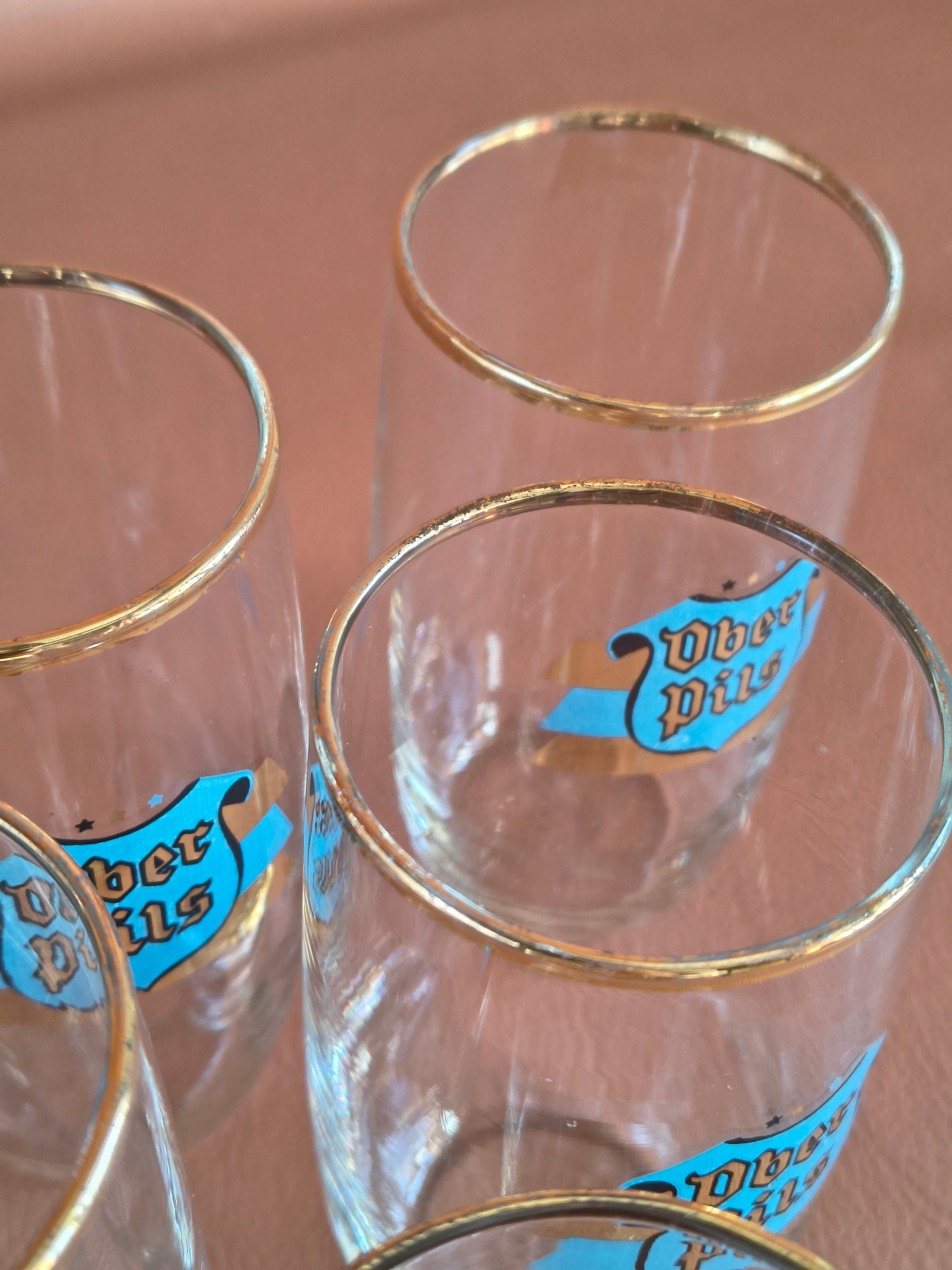 Verres à bière vintage Ober Pils années 60