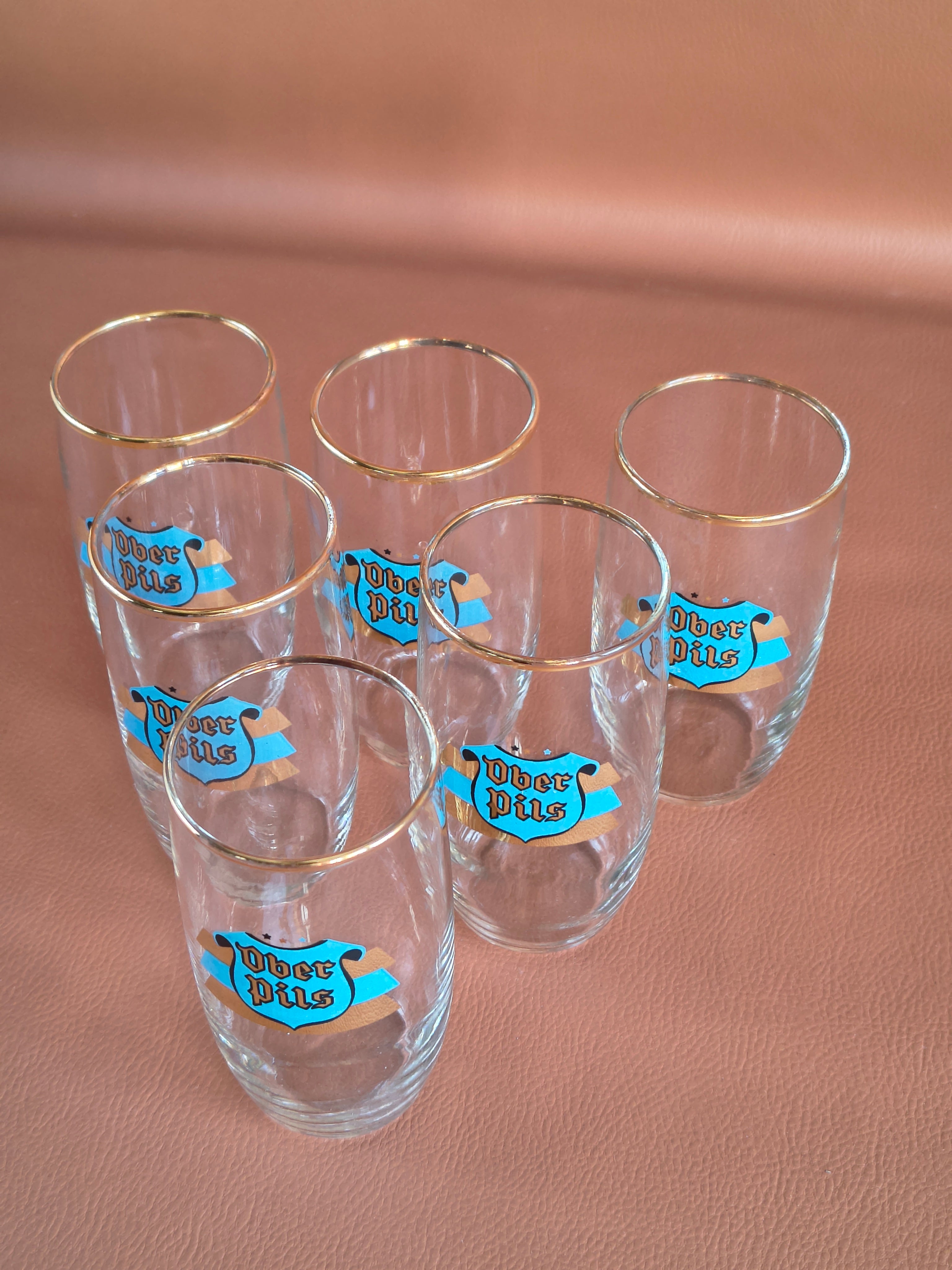 Verres à bière vintage Ober Pils années 60