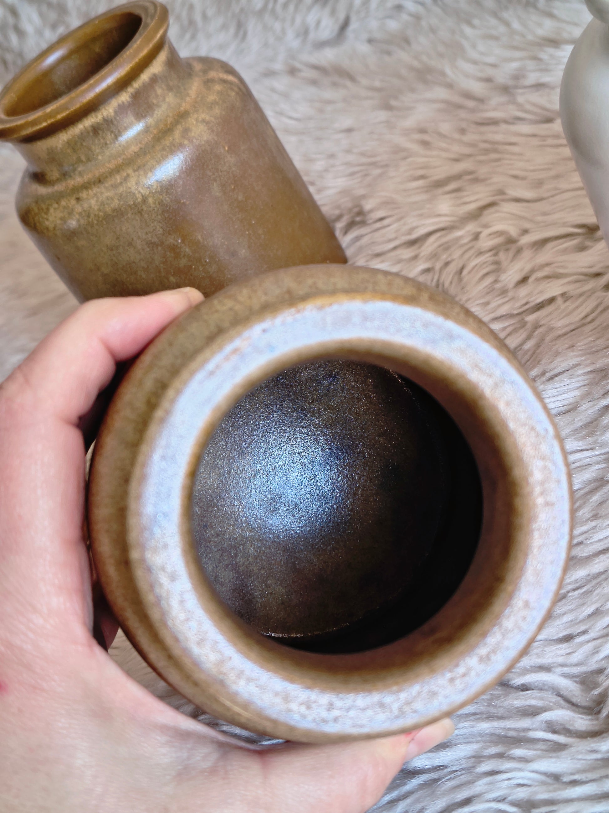 Pots à moutarde anciens en grès