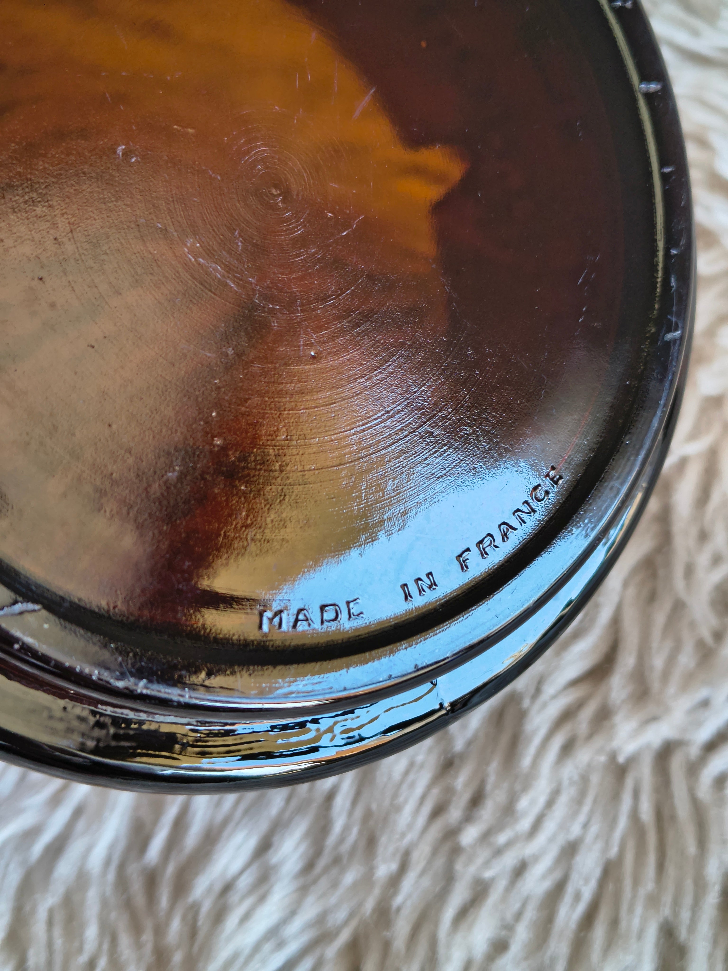Grand cendrier vintage en verre ambré Porto Offley