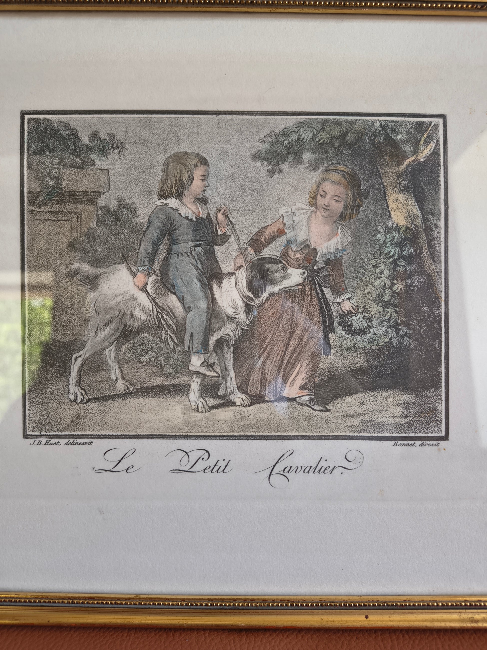 Impression d'après gravure "le petit cavalier" Huet et Bonnet