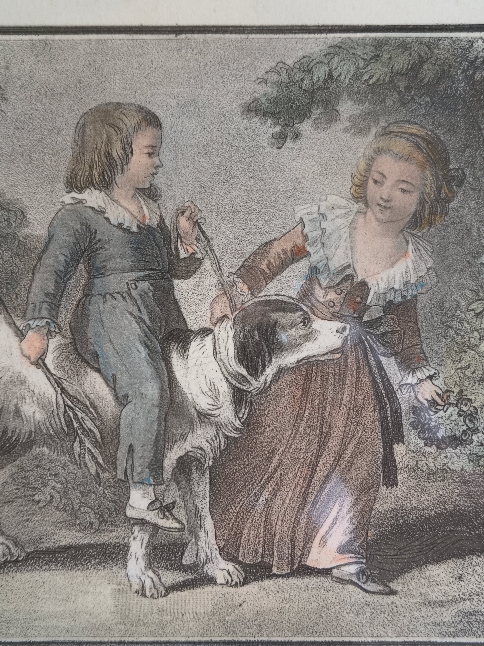Impression d'après gravure "le petit cavalier" Huet et Bonnet