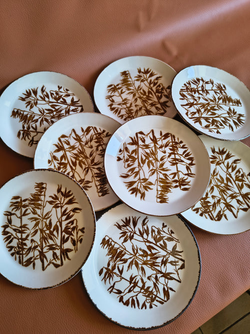 Assiettes à dessert en grès fin anglais Johnson Brothers modèle Wheat