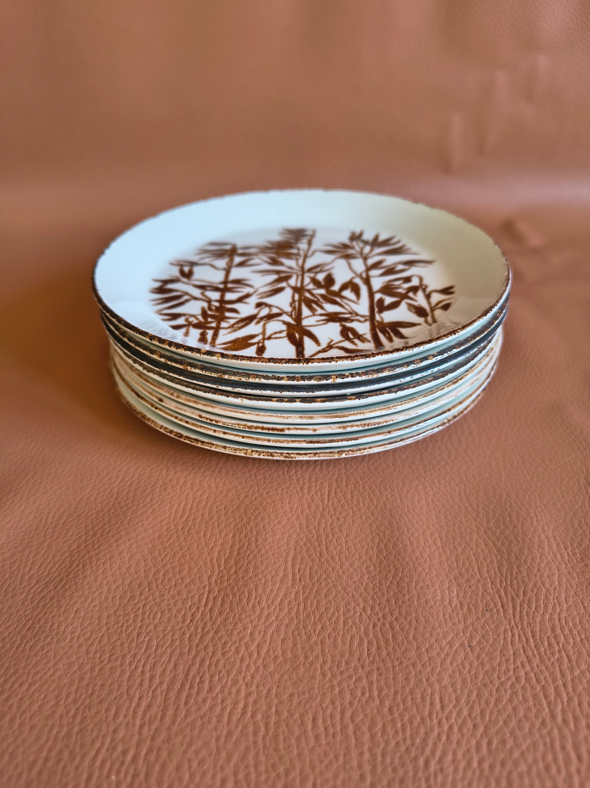 Assiettes à dessert en grès fin anglais Johnson Brothers modèle Wheat
