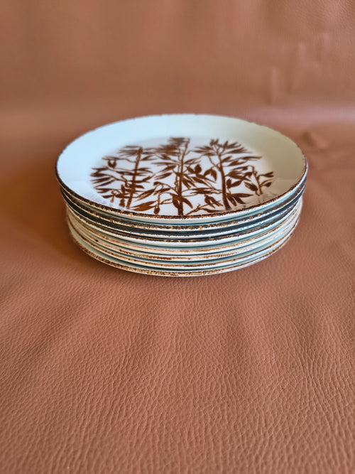 Assiettes à dessert en grès fin anglais Johnson Brothers modèle Wheat