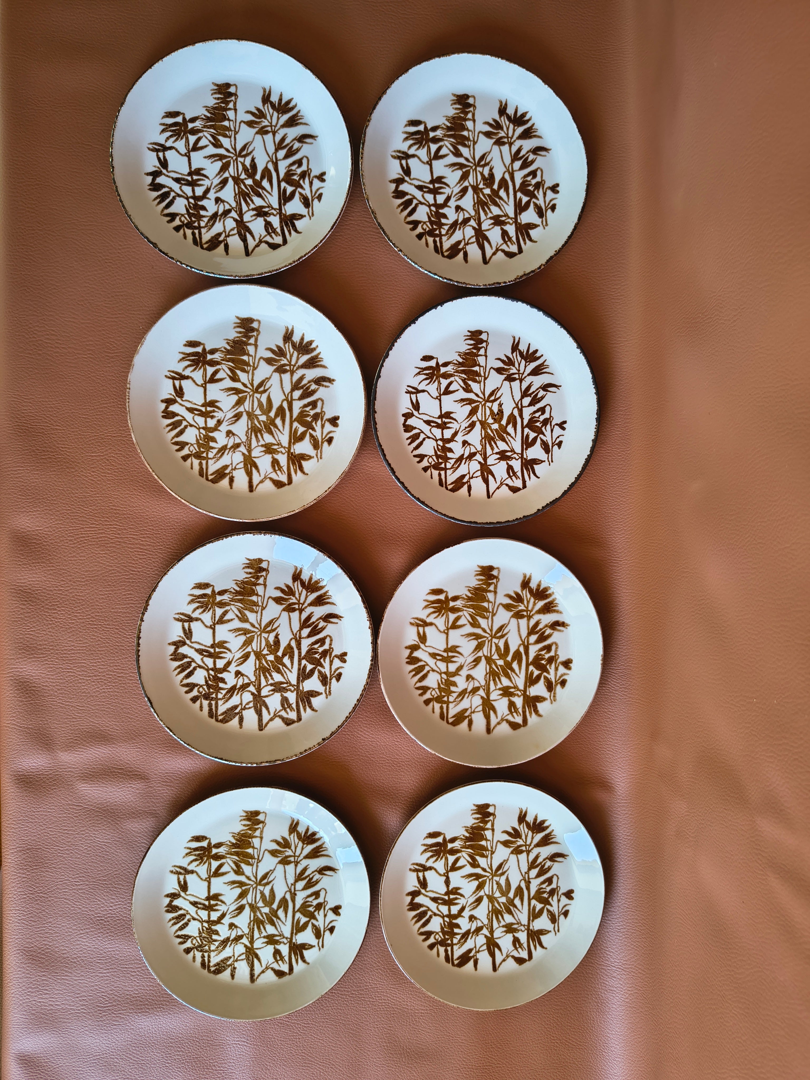 Assiettes à dessert en grès fin anglais Johnson Brothers modèle Wheat