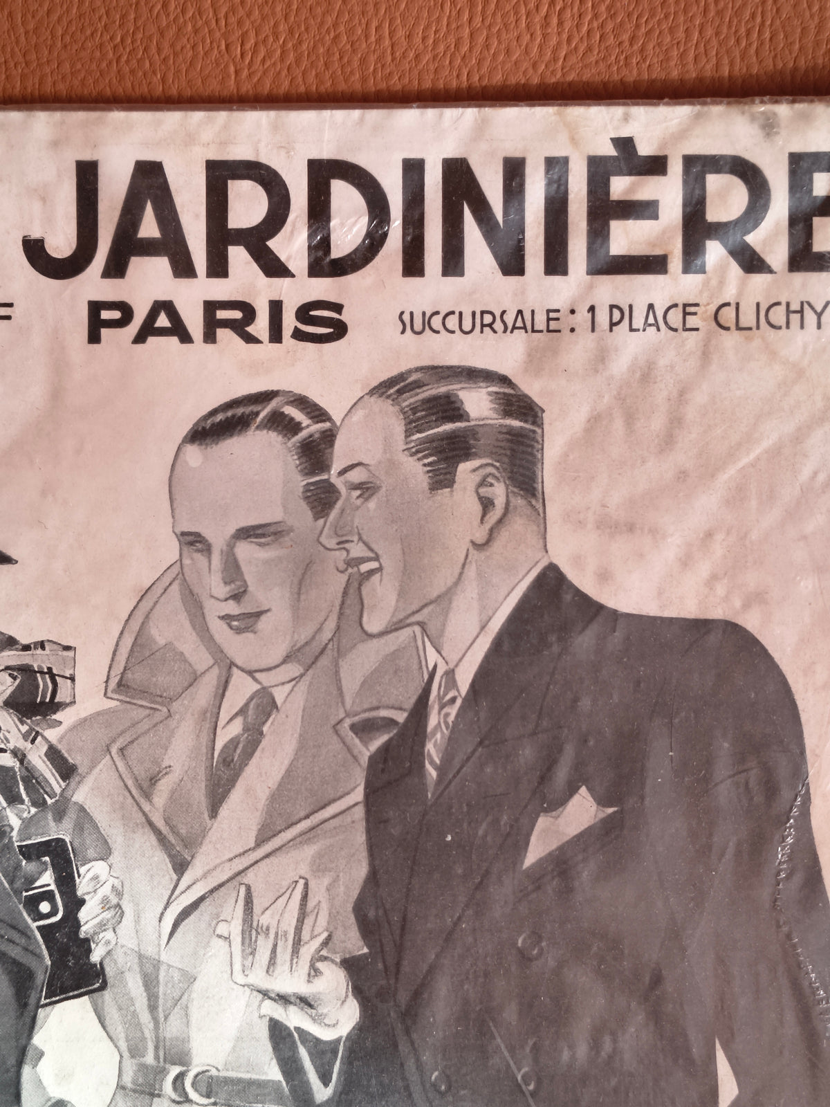 Affichette Art Déco en carton publicité La belle Jardinière