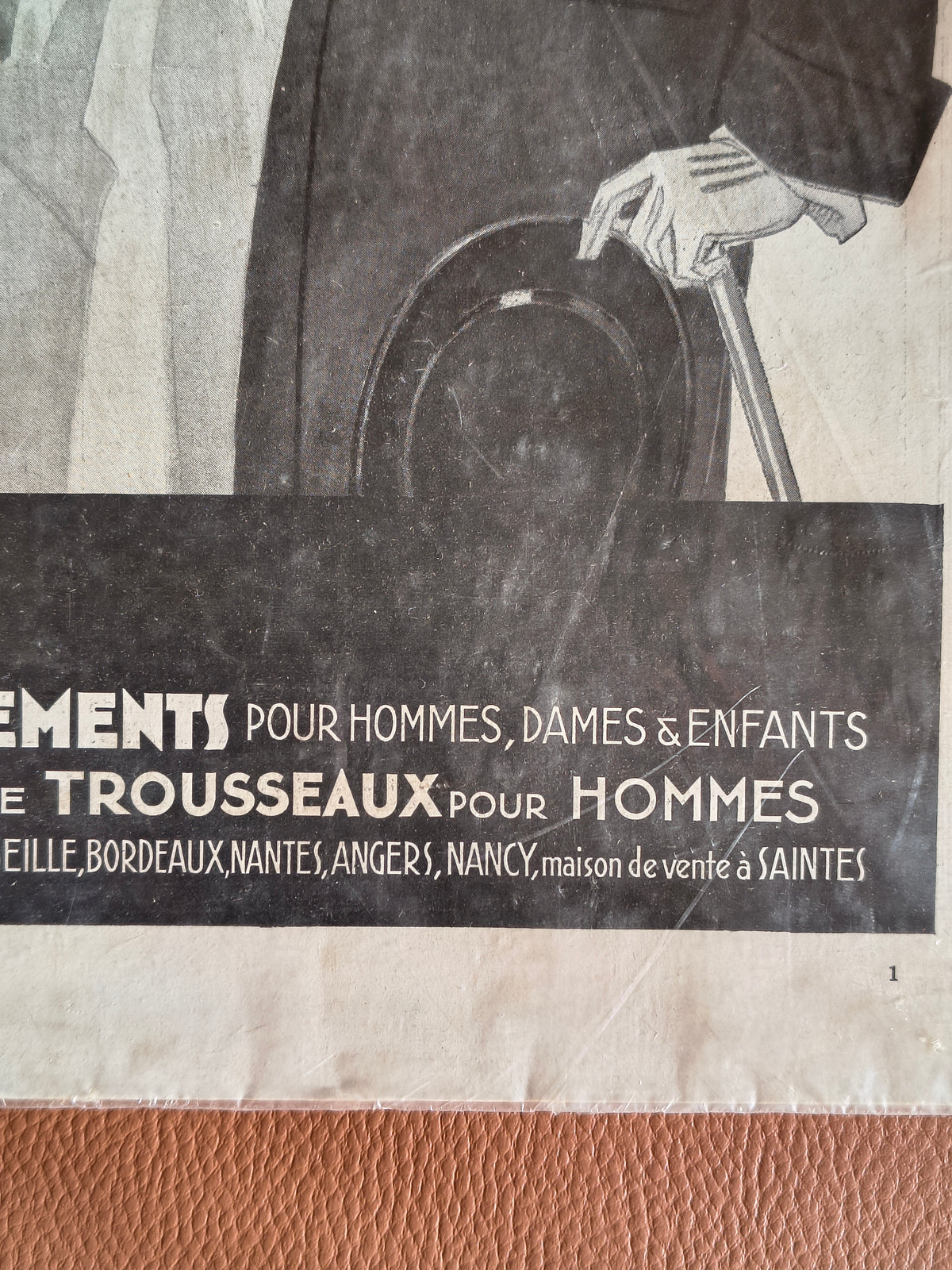 Affichette Art Déco en carton publicité La belle Jardinière