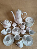 Service à café en porcelaine de Chauvigny petites fleurs romantique
